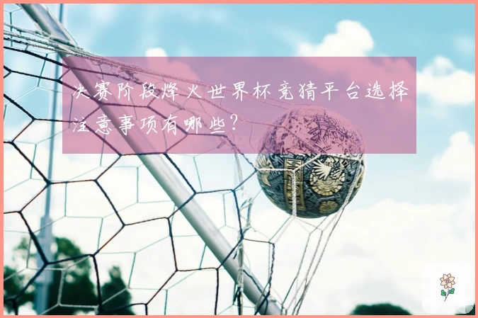 决赛阶段烽火世界杯竞猜平台选择注意事项有哪些？